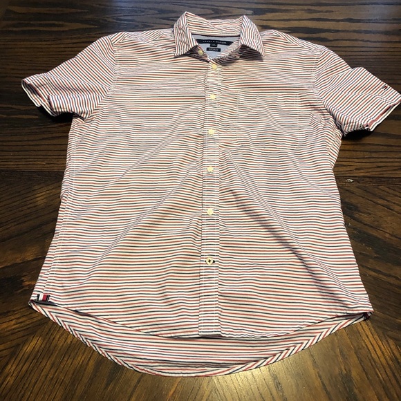 TOMMY HILFIGER Custom Fit Short Sleeve LARGE - Picture 1 of 8